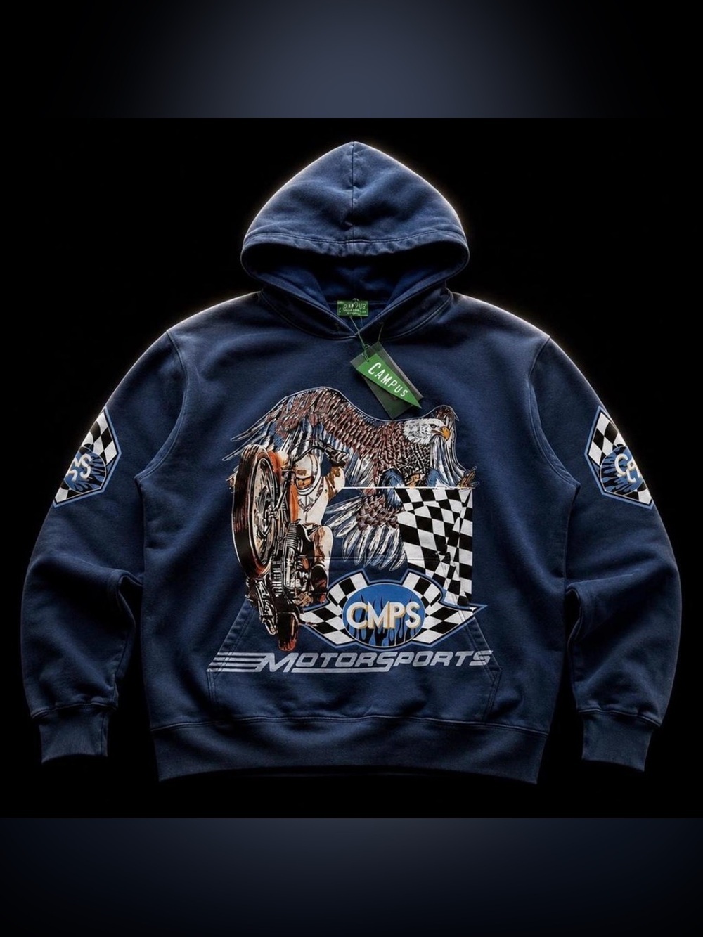 Campus Goods ‘Motorsports’ Graphic Heavyweight Hoodie - Size XL - NWT